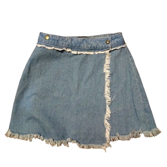 Romeo and Juliet Couture med frayed wrapped denim skirt raw edges - Picture 2 of 11